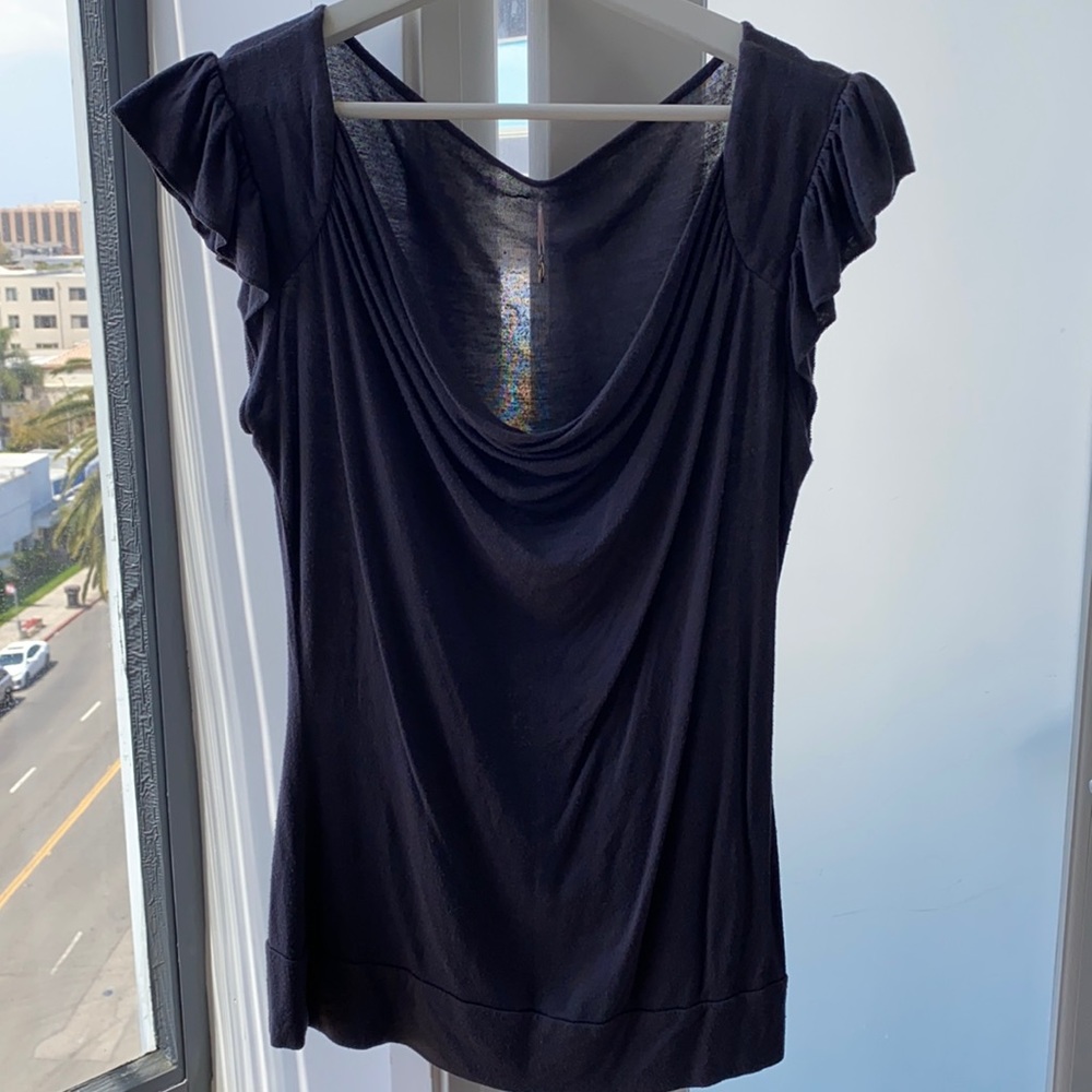 Sexy swoop neck cotton top